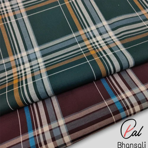 Soft Shinny Cotton Yarn Dyed Checks Fabric