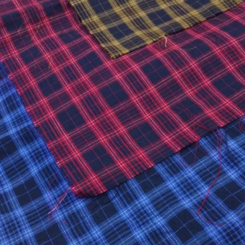 Plain Melange Checks Fabric