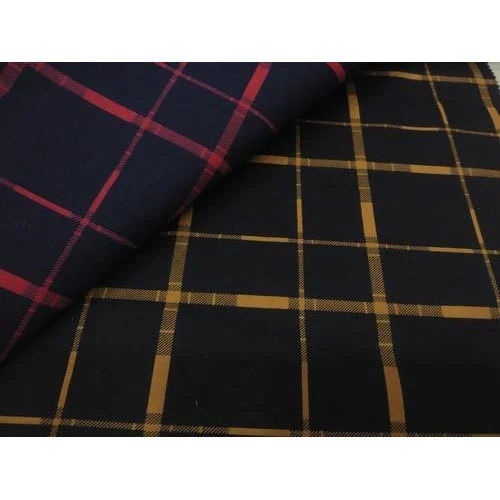 Washable Fancy Checked Cotton Fabric