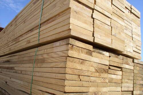 Raw plank sawn treated Pine wood