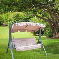 Luxury 3 Seater Garden Swing With Cushioned Seats