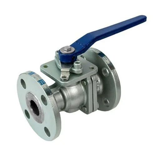 Silver Stainless Steel Flanged Ball Valve