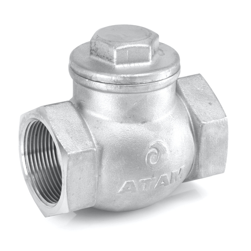 SS 304 HORIZONTAL LIFT CHECK VALVE SCREWED ENDS