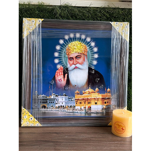 Guru Nanak Dev Ji Square glass engrossed frame