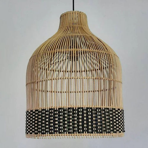 Brown-Black Modern Cane Hanging Lamp