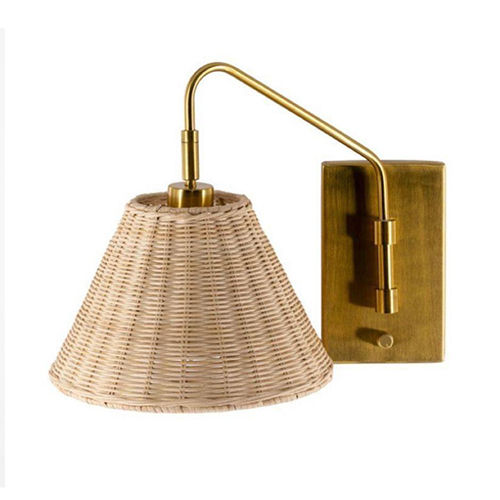 Brown-Golden Wall Cane Lamp