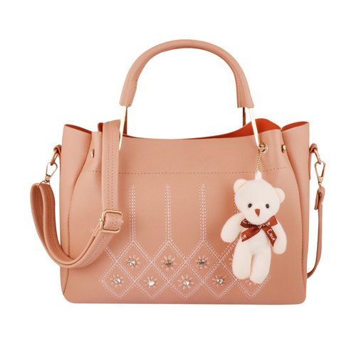 Ladies Peach Teddy Purse