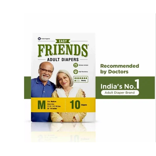 White Friends Easy Adult Diapers Medium