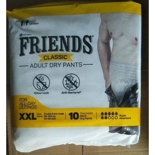 Friends Overnight Adult Diapers Pants Style - 10 Count (L-XL) with Odour  Lock and Anti-Bacterial Absorbent Core- Waist Size 31.5-47.2 Inch ; 80-120  cm : Amazon.in: Health & Personal Care