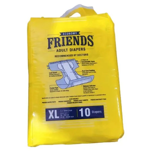 White Xl Friends Adult Diapers Economy