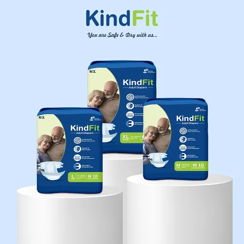 White Kindfit Adult Diaper Medium Size