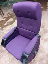 Push Back Chairs - Fabric, Plastic, 40x50x100cm | Two Tone Purple Design With Cushion For Industrial Waiting Areas, Office, And Cinemas