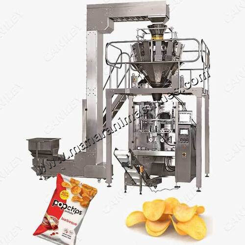 Potato Chips Packaging Machine - Stainless Steel, Compact Design , High Efficiency with Automated Sealing System