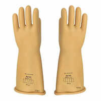 Electrical Hand Gloves - High-Grade Rubber, Waterproof, Bright Yellow Color | Comfortable Fit, Adjustable Wrist Strap, Superior Shock Protection