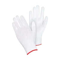 Pu Coated Hand Gloves - Pu Fabric, Full Finger Style, Grey & White Color | Reinforced Fingertips, Lightweight & Breathable For Industrial Use