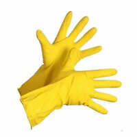 Rubber Hand Gloves - Rubber Material, Available in 12", 14", 16", 18", 22" Sizes, Bright Yellow Color, Durable & Ergonomic Design for Chemical Protection