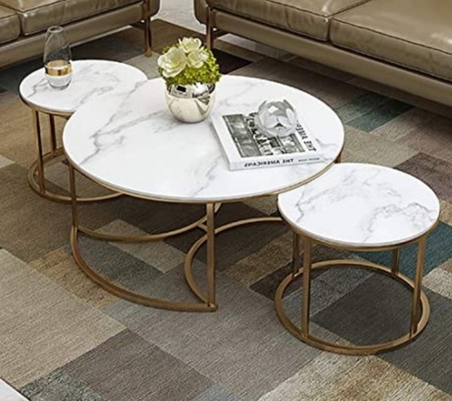 30 Inch SS Marble Top Center Table