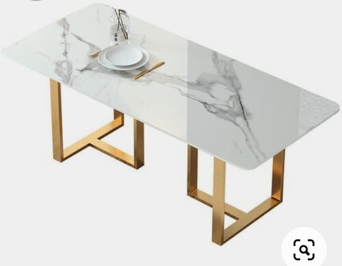 6 Feet Rectangular Marble Top Dining Table