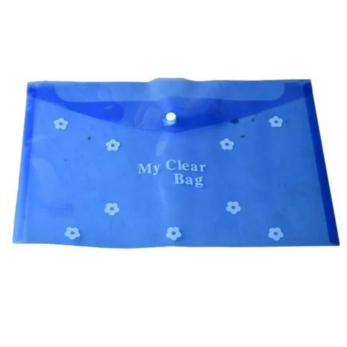 Clear Plastic Document File Folder - Available in Multiple Sizes | High Quality, Single Button Closure