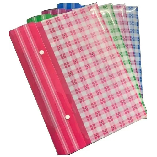 Reusable Double Button File Folder - Plastic, 14 x 6 Inch | High Quality, Rectangular Shape, Ideal for Office Use
