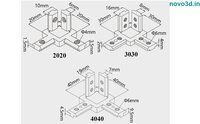 End corner bracket 3 way connector