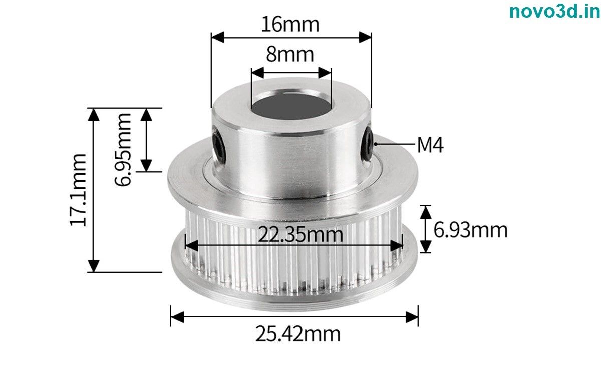 GT2-6mm Belt Width 36 teeth 6.35mm Bore Aluminum Timing Pulley for 3d printer