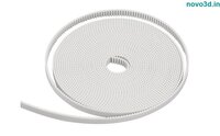 Gt2 6mm Timing Belt Pu Open Loop Timing Belt For 3d Printer - Thermoplastic Polyurethane, White Color, Length: 1m, Pitch: 2mm, Steel Core