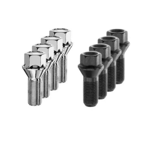 Silver And Black Conical Wheel Stud Bolt