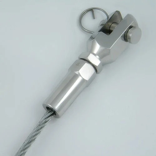 Metal Industrial Wire Rope Threaded Stud - Color: Silver