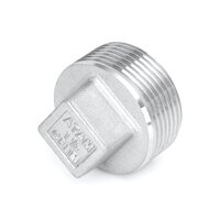 Stainless Steel Square Plug - Color: Silver