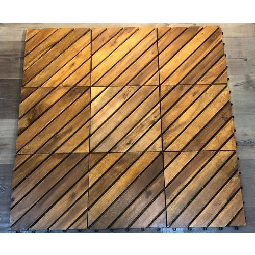 Browns / Tans 1 By 1 Feet Wooden Tile