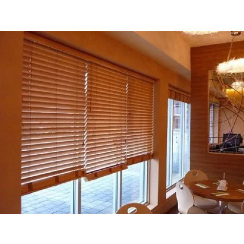 Brown Window Wood Blind