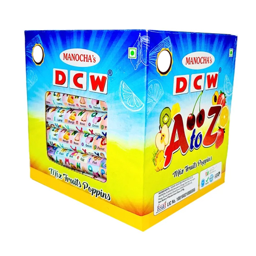 A To Z Colorful, Hard, Cube-Shaped Mix Fruit Poppins