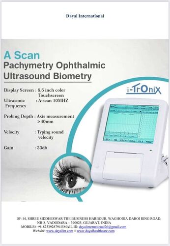 Pachymetry Opthalmic Ulthasound Biometry A Scan