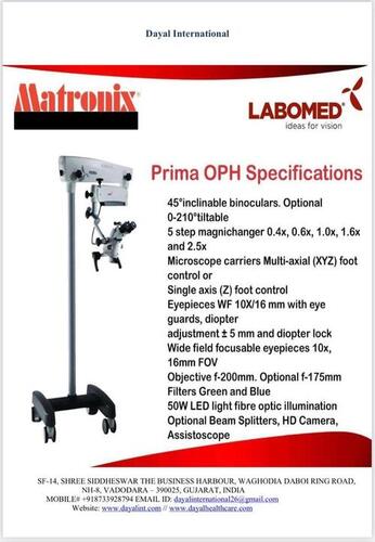 Labomed Surgical Microscope Prima Mu OPH