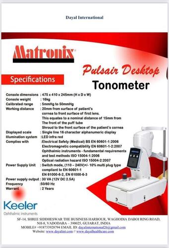 Pulsair Desktop Tonometer