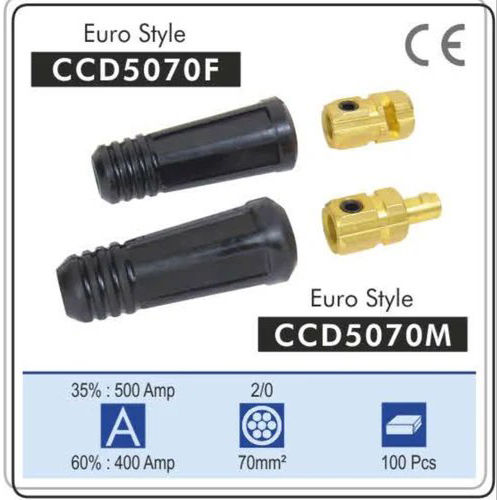 Black & Golden Welding Cable Connector Male 50-70Male