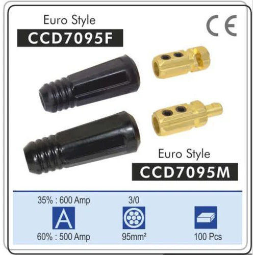 Black & Golden Welding Machine Cable Connector 70-95 Male