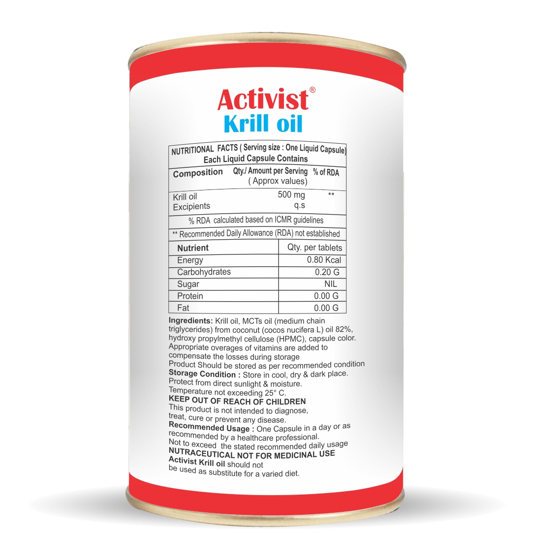 Activist Krill Oil 60 Liquid Capsules