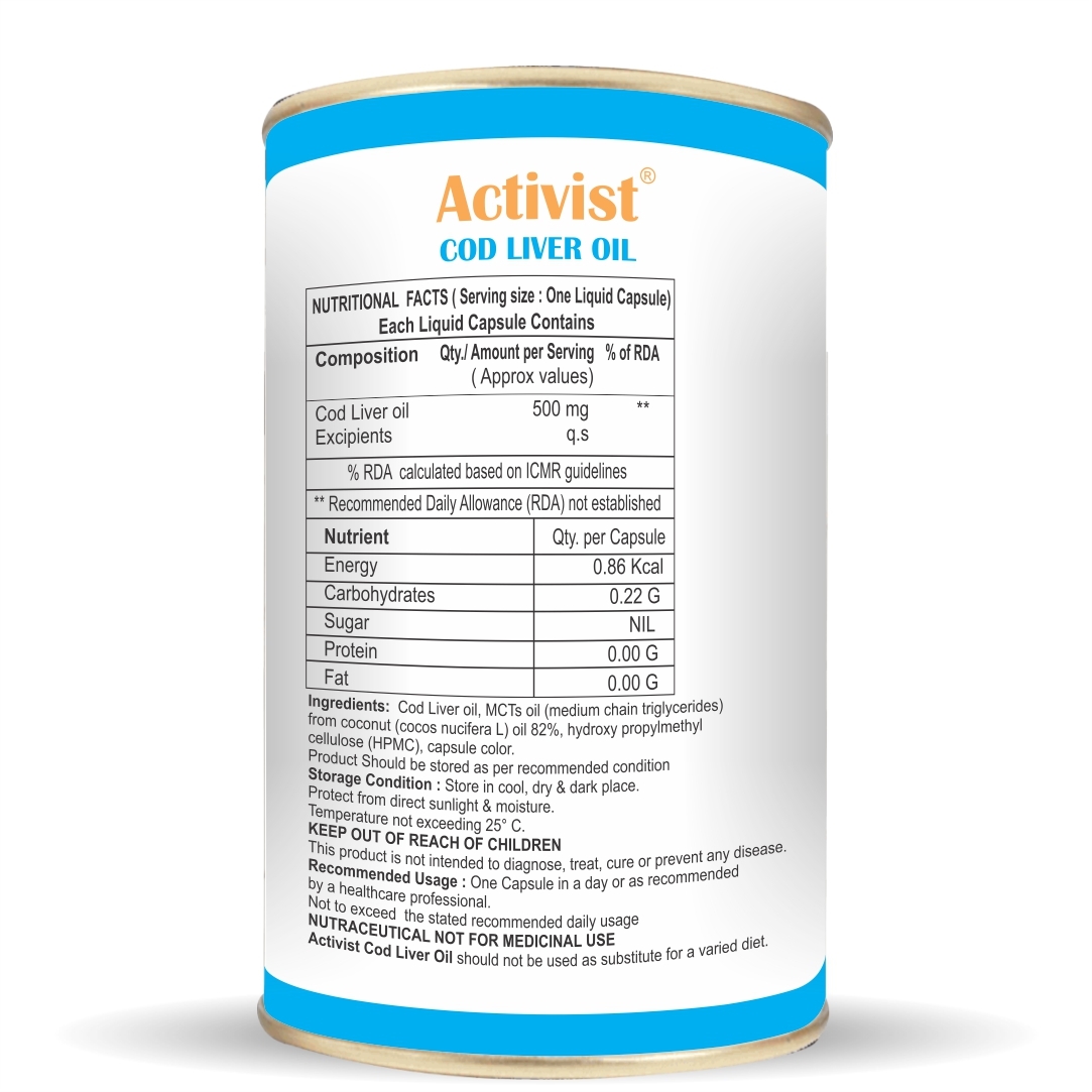 Activist Cod Liver 60 Liquid Capsules