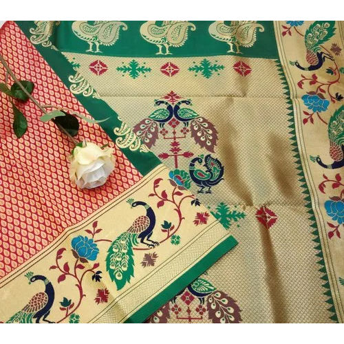 Printed Paithani Saree Meena Work