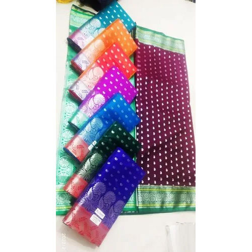 Multicolor Satan Butta Silk Saree