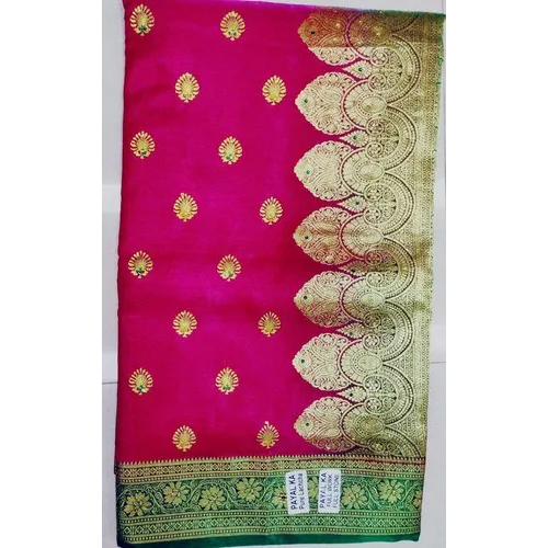 Pink Mauve Satan Silk Saree