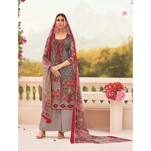 Designer Printed Semi Stitched Suit Size: Customized