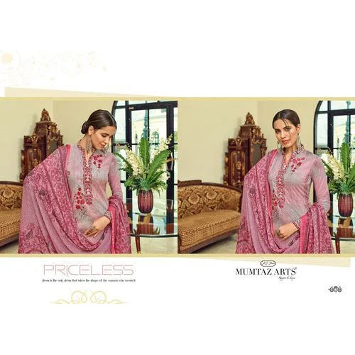 Cotton Chanderi Semi Stitched Suit