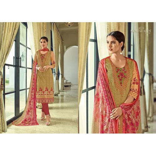 Cotton Fabric Semi Stitched Suit