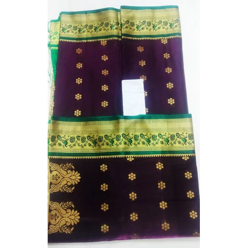 Shop Navy Blue Peshwai Paithani Silk Jacquard Saree Festive Wear Online at  Best Price | Cbazaar