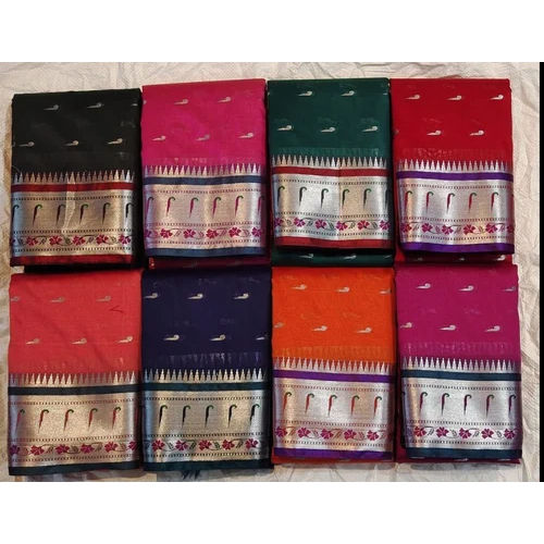 Multicolor Silk Silver Butta Saree