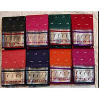 Silk silver butta saree