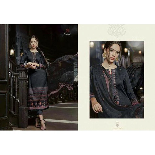 Black Printed Pakistani Suit